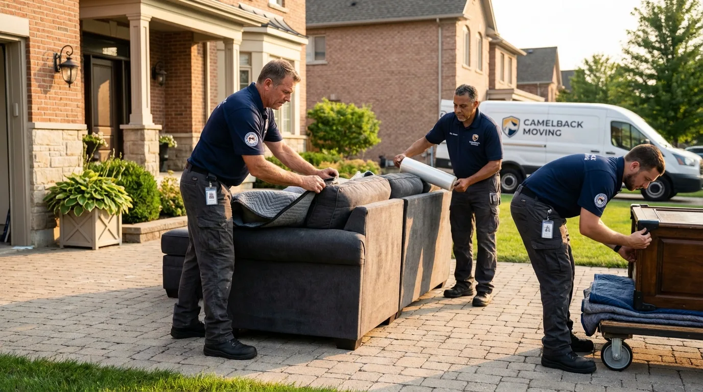Large estate moving crew wrapping furniture in Waynesboro, TN